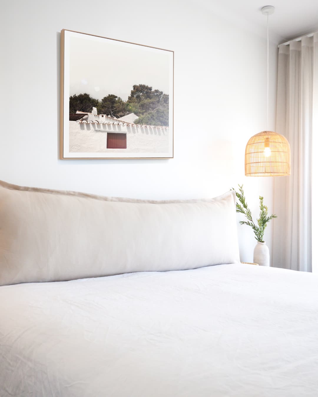 Stone bedhead cushion.